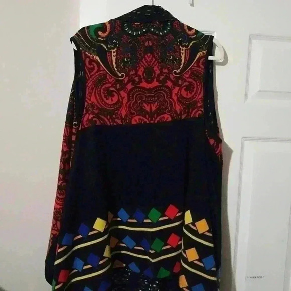 Radzoli colorful cardigan/sweater open front vest XL - Picture 3 of 3